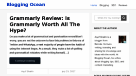 What Bloggingocean.com website looked like in 2017 (6 years ago)