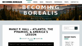 What Becomingborealis.com website looked like in 2017 (6 years ago)