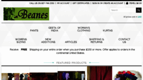 What Beanesindianclothing.com website looked like in 2017 (6 years ago)