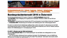 What Bundespraesidentschaftswahl.at website looked like in 2017 (6 years ago)