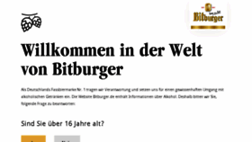 What Bitburger.de website looked like in 2017 (6 years ago)