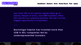 What Backstagecapital.com website looked like in 2017 (6 years ago)