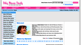 What Babynamesfamily.com website looked like in 2017 (6 years ago)