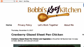 What Bobbiskozykitchen.com website looked like in 2017 (6 years ago)