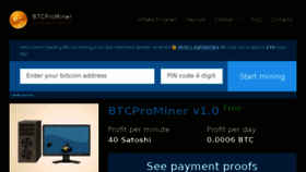 What Btcprominer.io website looked like in 2017 (6 years ago)