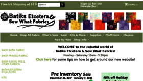 What Batiks.com website looked like in 2018 (6 years ago)