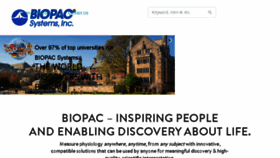 What Biopac.com website looked like in 2018 (6 years ago)