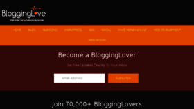 What Blogginglove.com website looked like in 2018 (6 years ago)