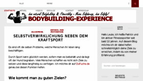 What Bodybuilding-experience.com website looked like in 2018 (6 years ago)