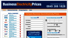 What Businesselectricityprices.co.uk website looked like in 2018 (6 years ago)