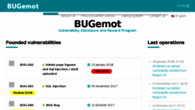 What Bugemot.com website looked like in 2018 (6 years ago)