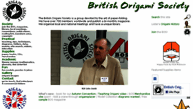 What Britishorigami.info website looked like in 2018 (5 years ago)