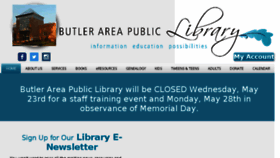 What Butlerlibrary.info website looked like in 2018 (5 years ago)