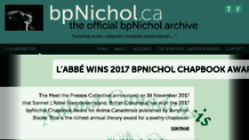 What Bpnichol.ca website looked like in 2018 (5 years ago)