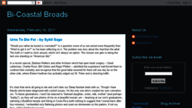 What Bicoastalbroads.com website looked like in 2018 (5 years ago)