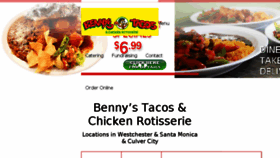 What Bennystacos.com website looked like in 2018 (6 years ago)