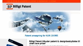 What Billigtpatent.dk website looked like in 2018 (5 years ago)