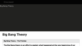 What Big-bang-theory.com website looked like in 2018 (5 years ago)