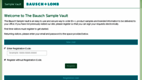 What Bauschsamplevault.com website looked like in 2018 (5 years ago)