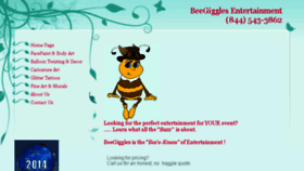 What Beegigglesentertainment.com website looked like in 2018 (5 years ago)