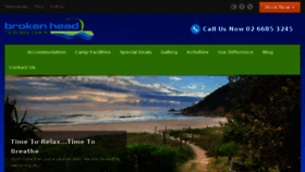 What Brokenheadholidaypark.com.au website looked like in 2018 (5 years ago)