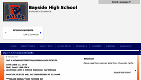 What Baysidehighschool.org website looked like in 2018 (5 years ago)
