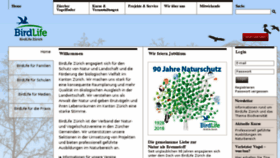 What Birdlife-zuerich.ch website looked like in 2018 (5 years ago)