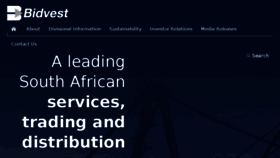 What Bidvest.co.za website looked like in 2018 (5 years ago)