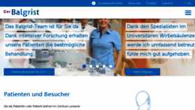 What Balgrist.ch website looked like in 2018 (7 years ago)
