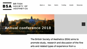 What British-aesthetics.org website looked like in 2018 (5 years ago)