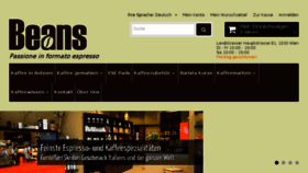 What Beans.at website looked like in 2018 (5 years ago)
