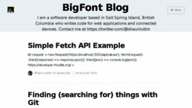 What Bigfont.ca website looked like in 2018 (5 years ago)