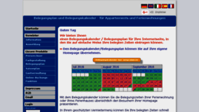 What Belegungskalender.com website looked like in 2018 (5 years ago)