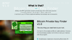 What Bitcoinprivatekeyfinder.com website looked like in 2018 (5 years ago)