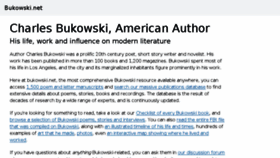 What Bukowski.net website looked like in 2018 (5 years ago)