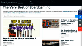 What Boardgamelinks.com website looked like in 2018 (5 years ago)