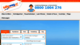 What Billigweg.de website looked like in 2018 (5 years ago)