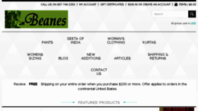 What Beanesindianclothing.com website looked like in 2018 (5 years ago)