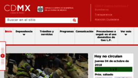 What Bomberos.cdmx.gob.mx website looked like in 2018 (5 years ago)
