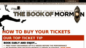 What Bookofmormonlondon.co.uk website looked like in 2018 (5 years ago)