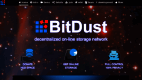 What Bitdust.io website looked like in 2018 (5 years ago)