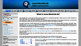 What Blocklist.de website looked like in 2018 (5 years ago)