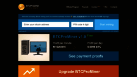 What Btcprominer.io website looked like in 2018 (5 years ago)