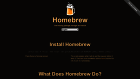 What Brew.sh website looked like in 2019 (5 years ago)