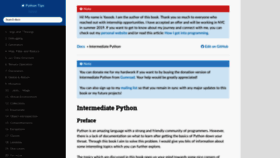 What Book.pythontips.com website looked like in 2019 (5 years ago)