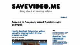 What Blog.savevideo.me website looked like in 2019 (5 years ago)
