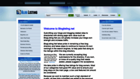 What Bloglisting.net website looked like in 2019 (5 years ago)