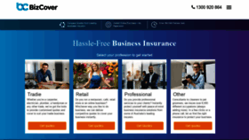 What Bizcover.com.au website looked like in 2019 (5 years ago)