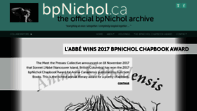 What Bpnichol.ca website looked like in 2019 (5 years ago)