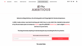 What Blogambitious.com website looked like in 2019 (5 years ago)
